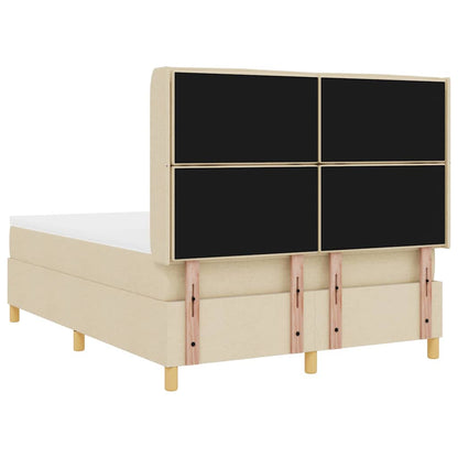 Letto a molle con materasso Crema 140 x 190 cm Tessuto | homemem39