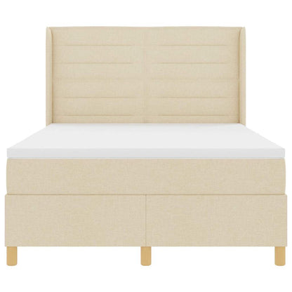 Letto a molle con materasso Crema 140 x 190 cm Tessuto | homemem39