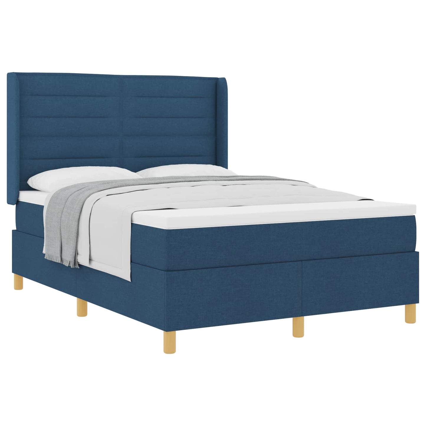 Letto a molle con materasso Blu 140 x 190 cm Tessuto | homemem39