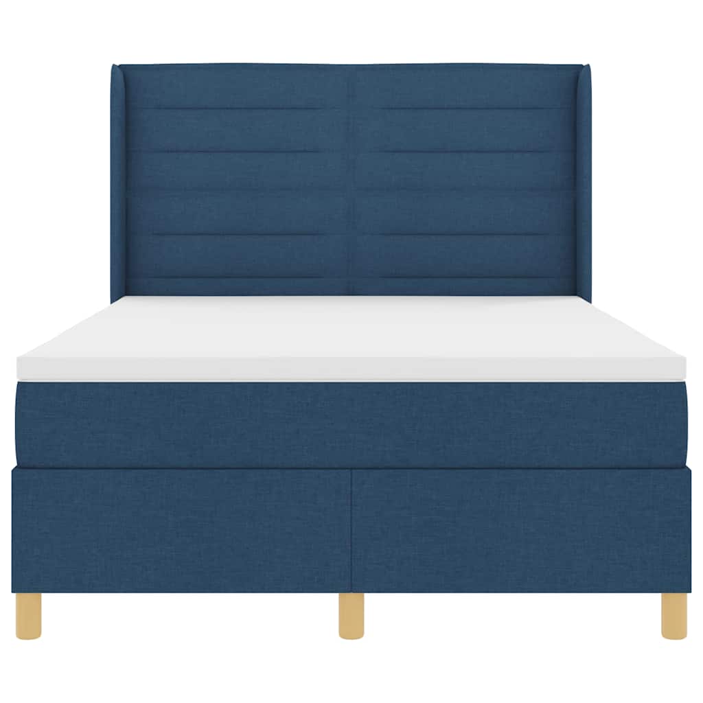 Letto a molle con materasso Blu 140 x 190 cm Tessuto | homemem39