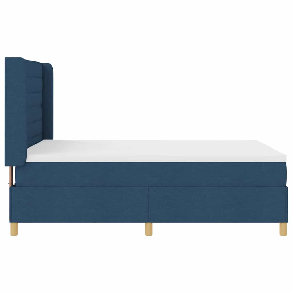 Letto a molle con materasso Blu 140 x 190 cm Tessuto | homemem39