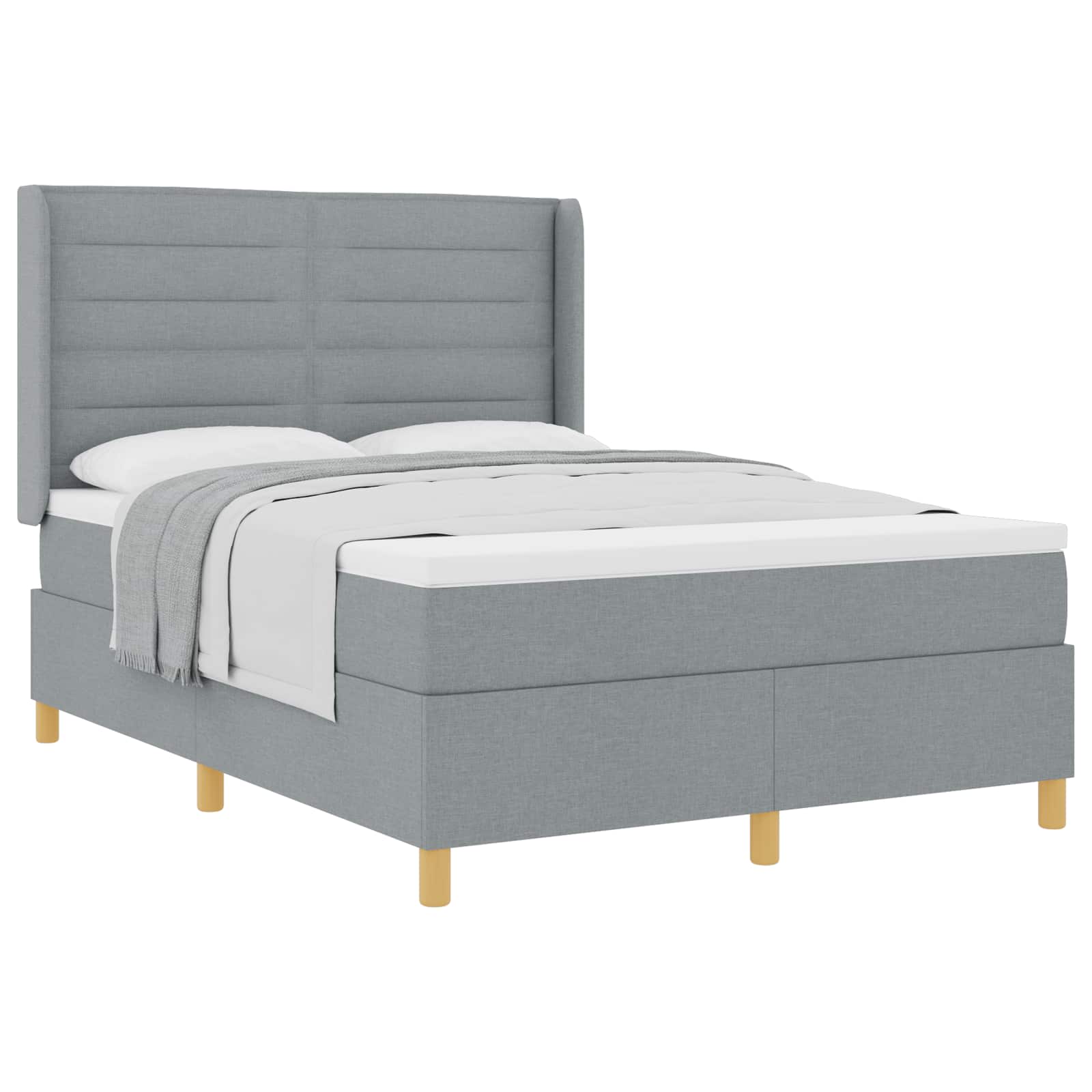 Letto a molle con materasso Grigio chiaro 160 x 200 cm Tessuto | homemem39