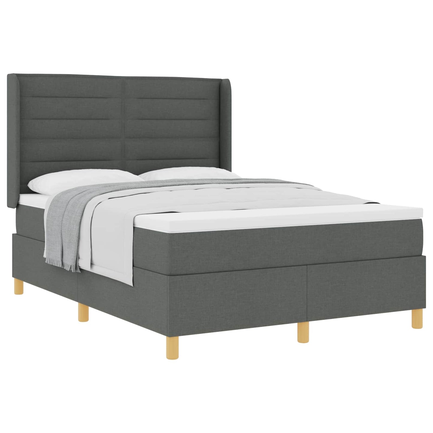 Letto a molle con materasso Grigio scuro 160 x 200 cm Tessuto | homemem39