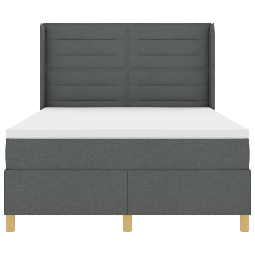 Letto a molle con materasso Grigio scuro 160 x 200 cm Tessuto | homemem39
