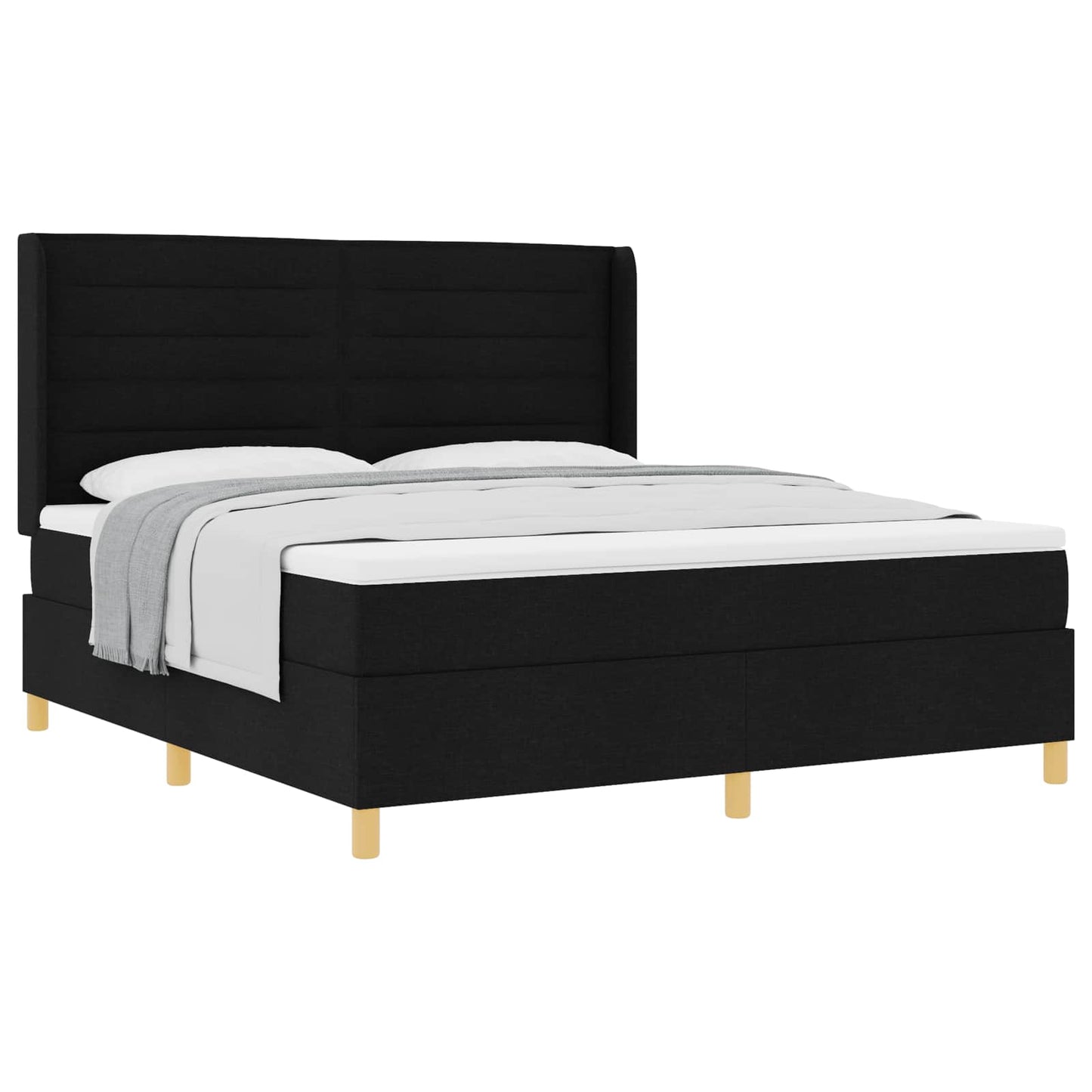 Letto a molle con materasso Nero 180 x 200 cm Tessuto | homemem39
