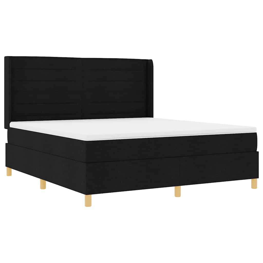 Letto a molle con materasso Nero 180 x 200 cm Tessuto | homemem39