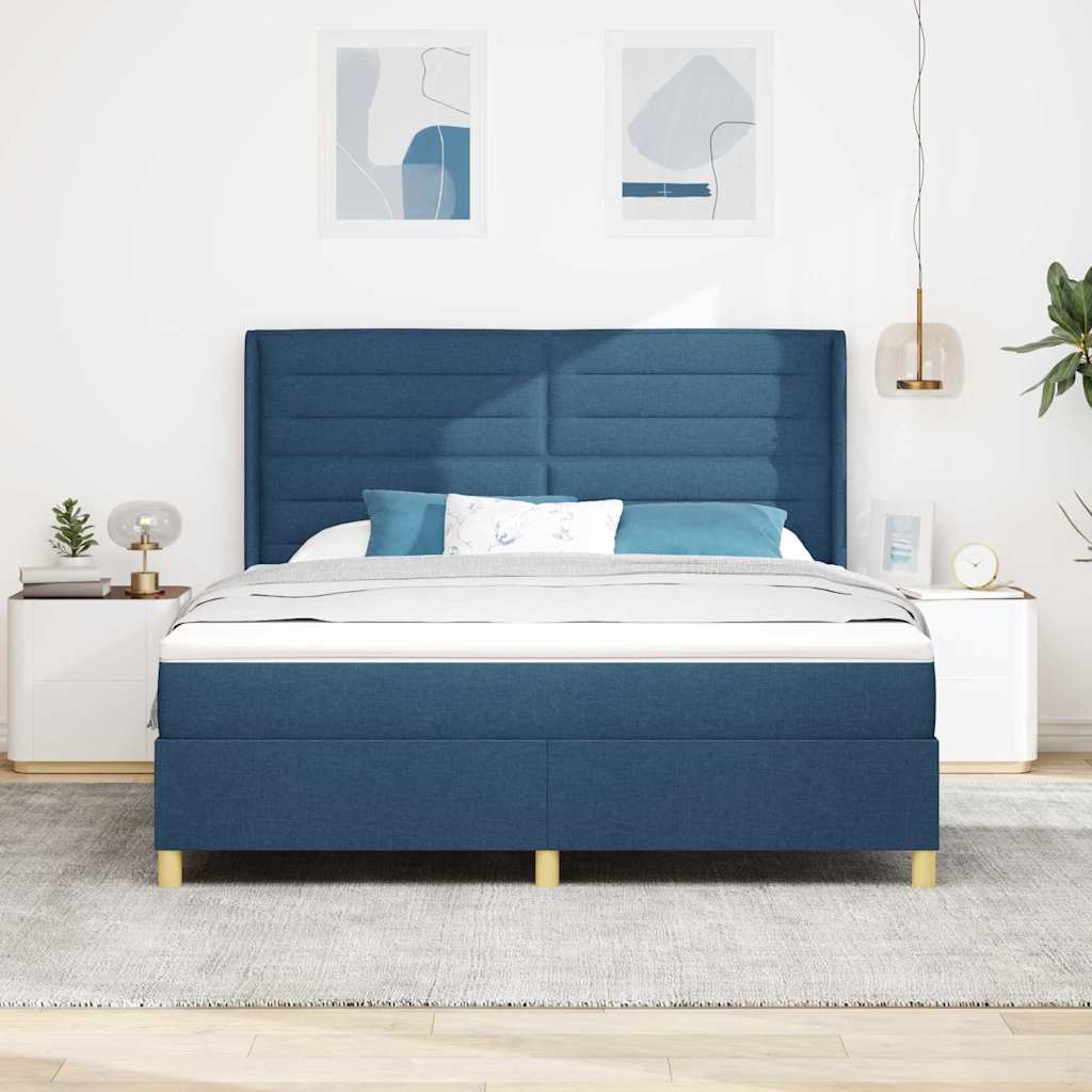 Letto a molle con materasso Blu 180 x 200 cm Tessuto | homemem39