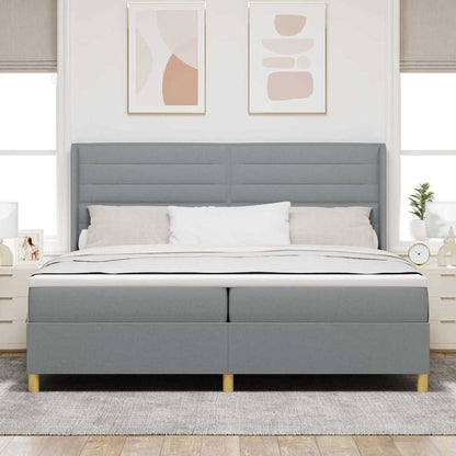 Letto a molle con materasso Grigio chiaro 200 x 200 cm Tessuto | homemem39