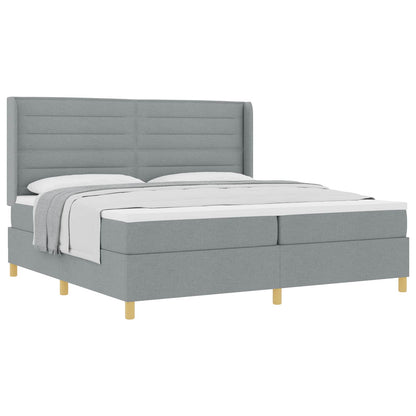 Letto a molle con materasso Grigio chiaro 200 x 200 cm Tessuto | homemem39