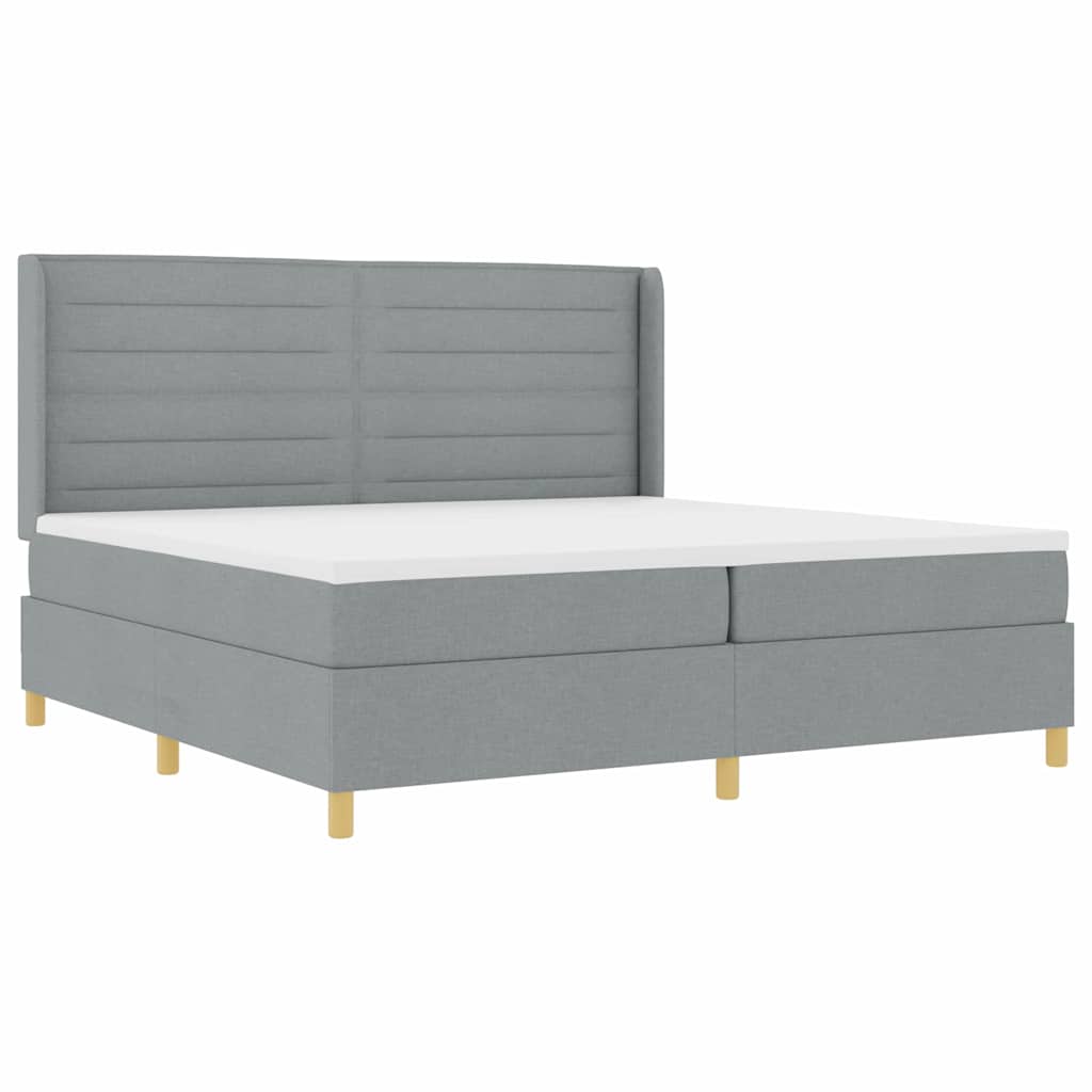 Letto a molle con materasso Grigio chiaro 200 x 200 cm Tessuto | homemem39