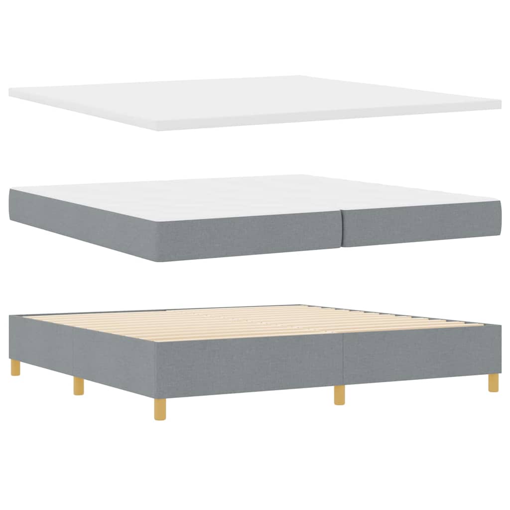 Letto a molle con materasso Grigio chiaro 200 x 200 cm Tessuto | homemem39
