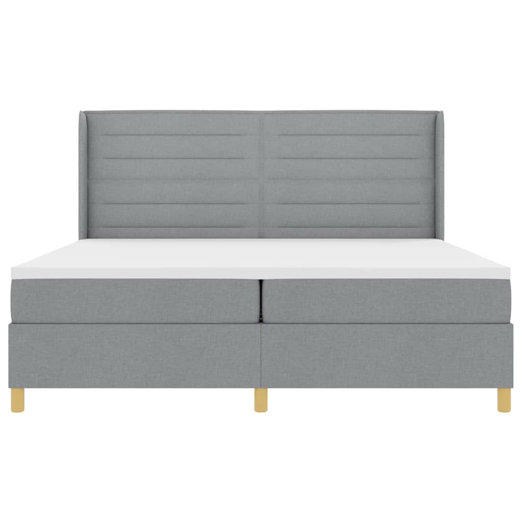 Letto a molle con materasso Grigio chiaro 200 x 200 cm Tessuto | homemem39