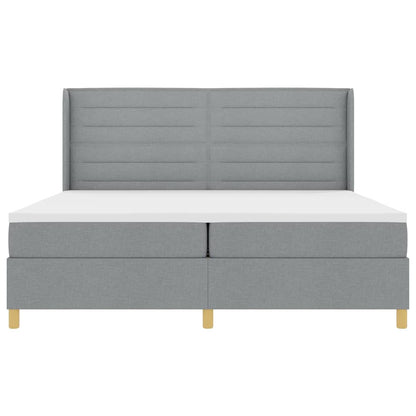 Letto a molle con materasso Grigio chiaro 200 x 200 cm Tessuto | homemem39