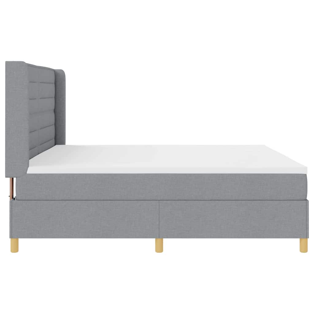 Letto a molle con materasso Grigio chiaro 200 x 200 cm Tessuto | homemem39