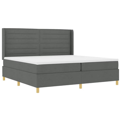Letto a molle con materasso Grigio scuro 200 x 200 cm Tessuto | homemem39
