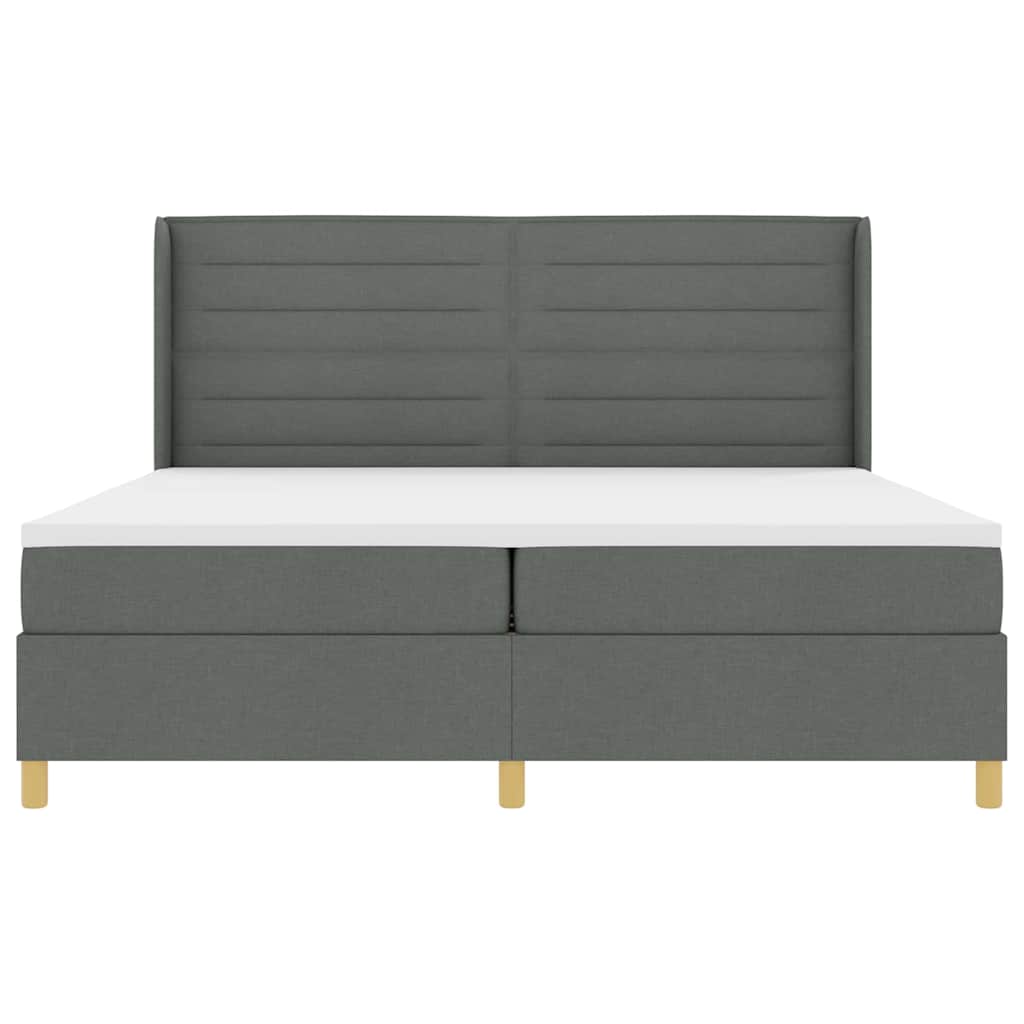 Letto a molle con materasso Grigio scuro 200 x 200 cm Tessuto | homemem39