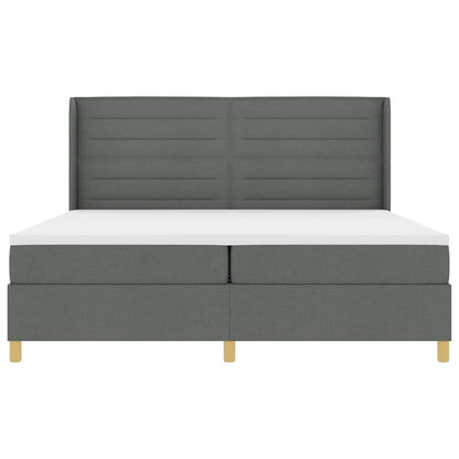 Letto a molle con materasso Grigio scuro 200 x 200 cm Tessuto | homemem39
