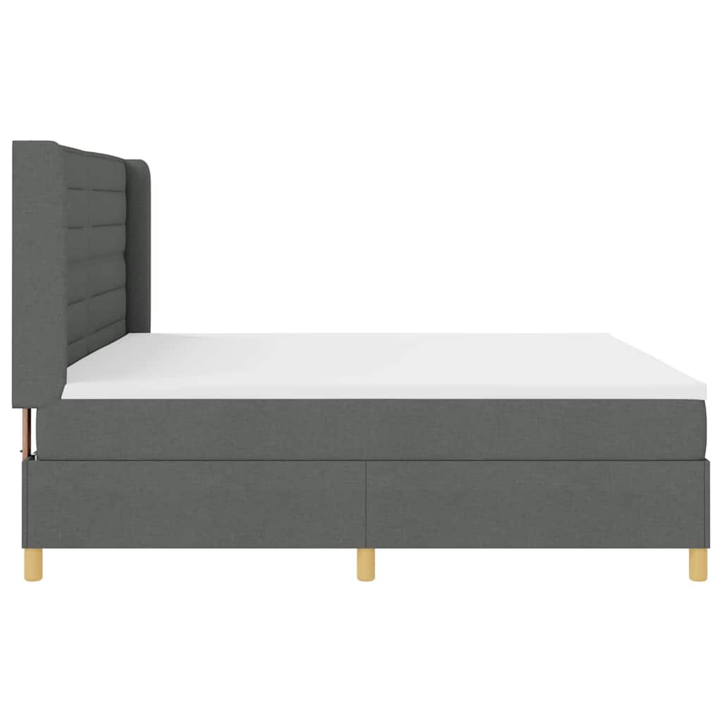 Letto a molle con materasso Grigio scuro 200 x 200 cm Tessuto | homemem39