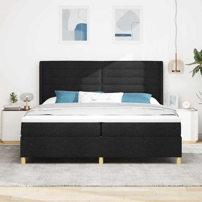 Letto a molle con materasso Nero 200 x 200 cm Tessuto | homemem39
