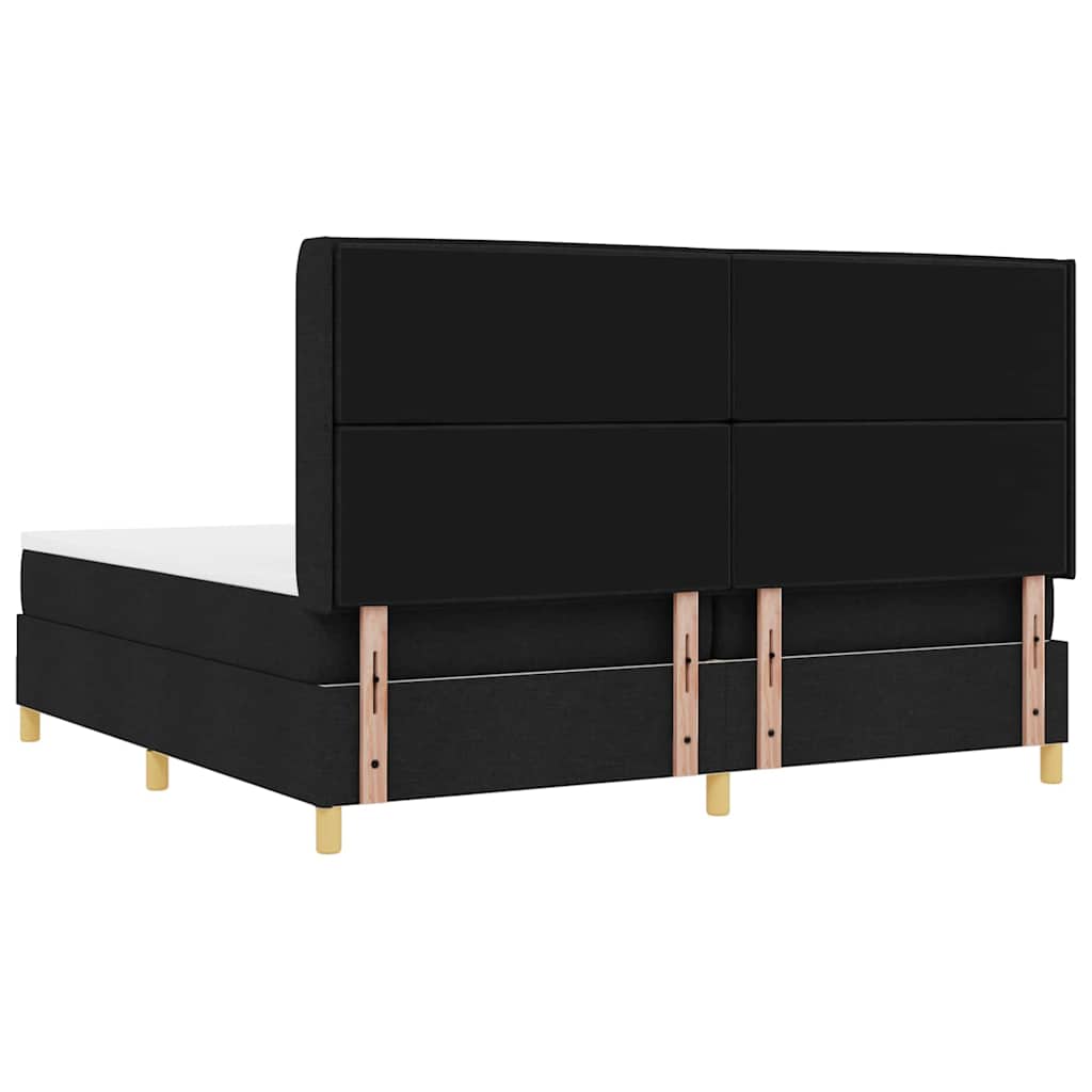 Letto a molle con materasso Nero 200 x 200 cm Tessuto | homemem39