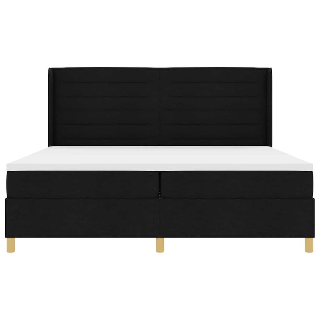 Letto a molle con materasso Nero 200 x 200 cm Tessuto | homemem39