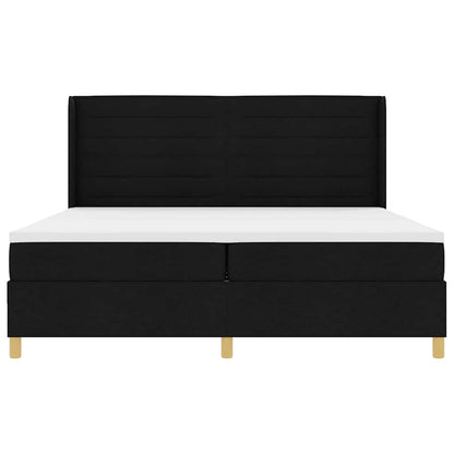 Letto a molle con materasso Nero 200 x 200 cm Tessuto | homemem39