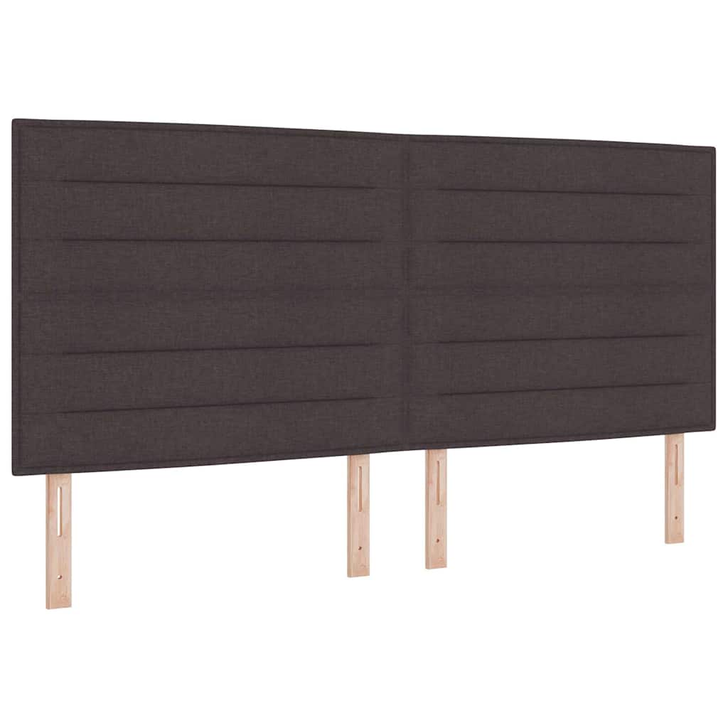 Letto a molle con materasso Marrone Scuro 200 x 200 cm Tessuto | homemem39