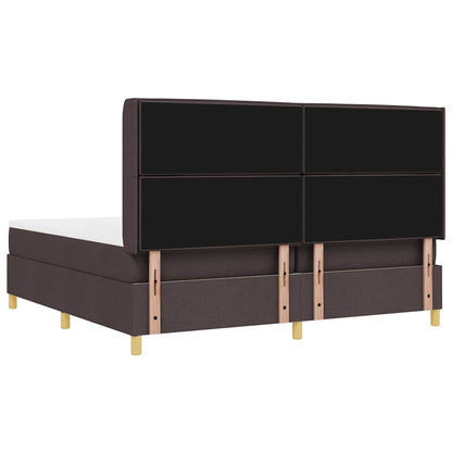 Letto a molle con materasso Marrone Scuro 200 x 200 cm Tessuto | homemem39