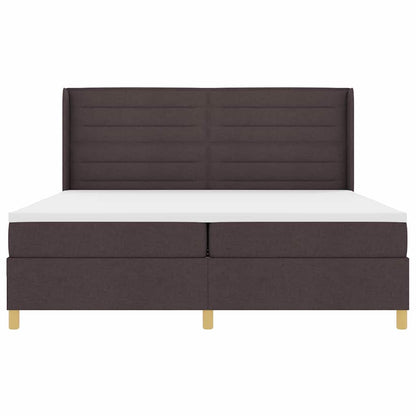 Letto a molle con materasso Marrone Scuro 200 x 200 cm Tessuto | homemem39