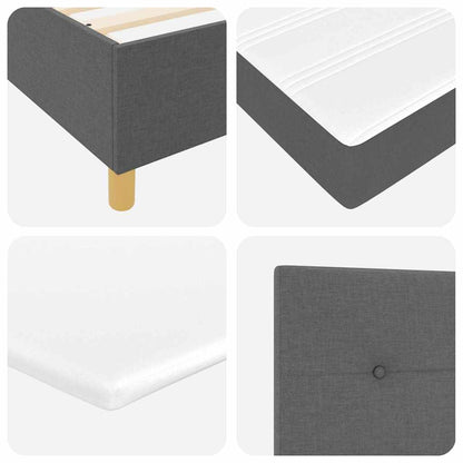 Letto a molle con testiera Grigio scuro 80 x 200 cm Tessuto | homemem39