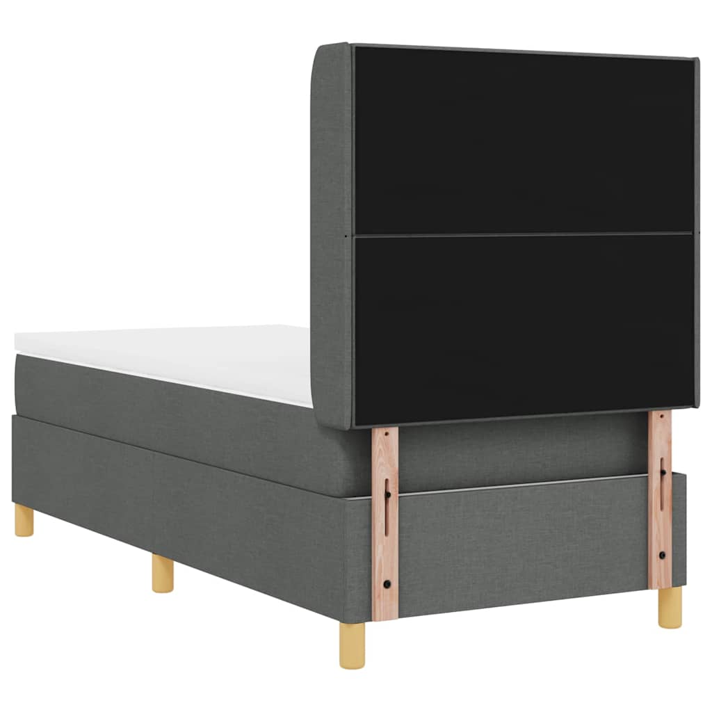 Letto a molle con testiera Grigio scuro 80 x 200 cm Tessuto | homemem39