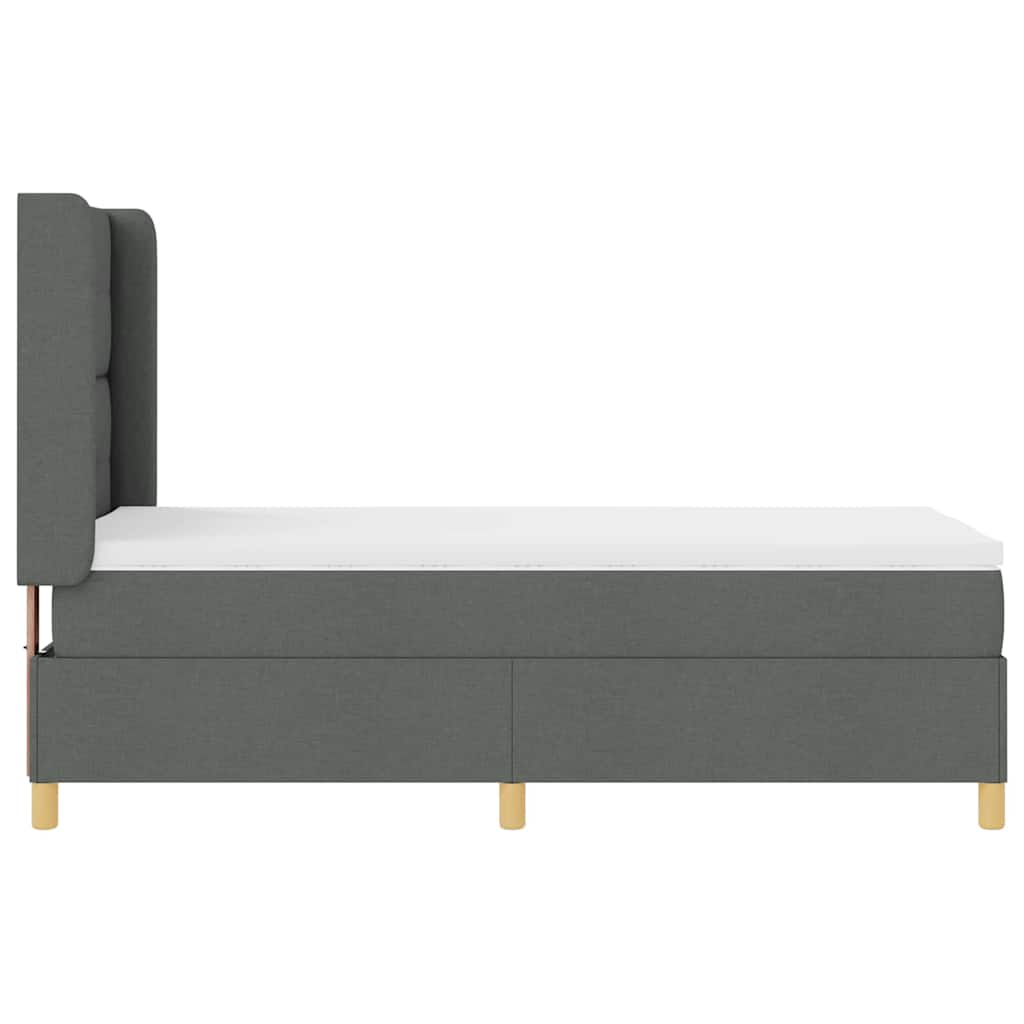 Letto a molle con testiera Grigio scuro 80 x 200 cm Tessuto | homemem39
