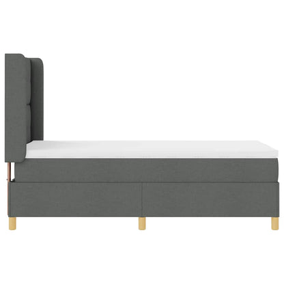 Letto a molle con testiera Grigio scuro 80 x 200 cm Tessuto | homemem39