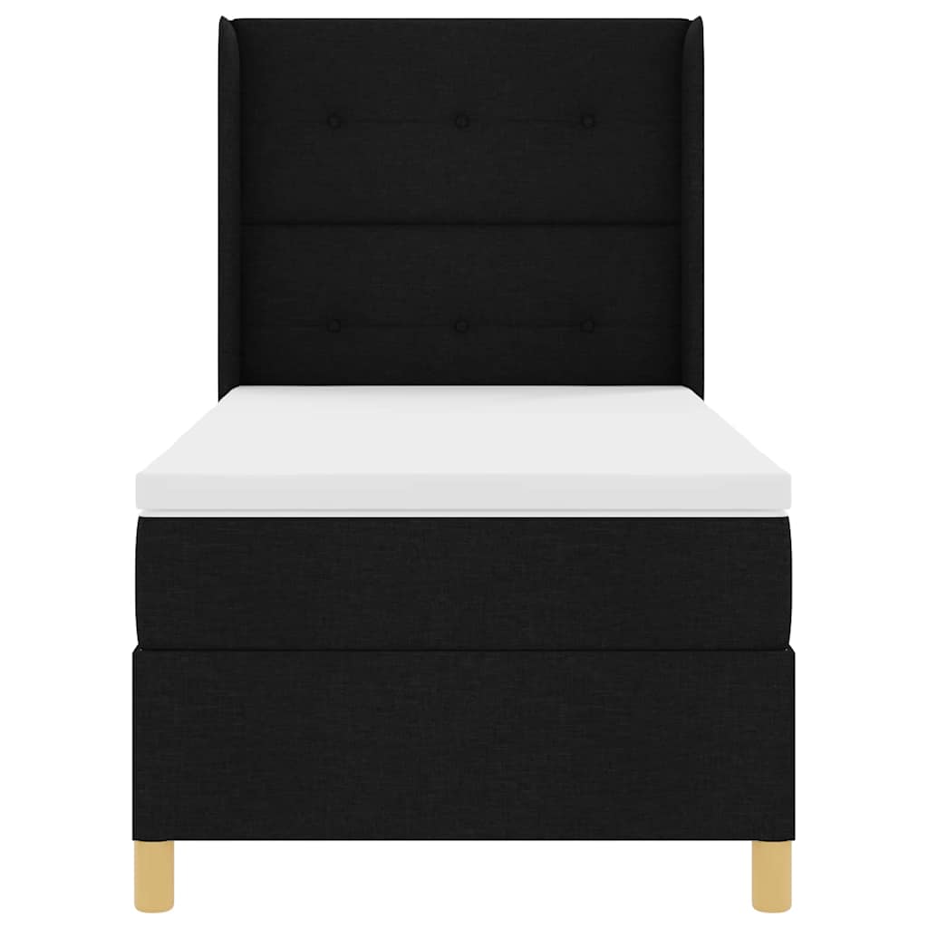 Letto a molle con testiera Nero 80 x 200 cm Tessuto | homemem39