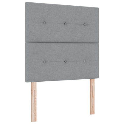Letto a molle con testiera Grigio chiaro 90 x 190 cm Tessuto | homemem39