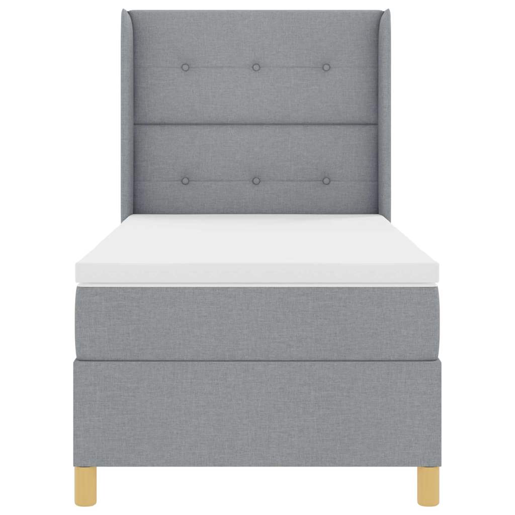 Letto a molle con testiera Grigio chiaro 90 x 190 cm Tessuto | homemem39