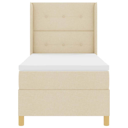 Letto a molle con testiera Crema 90 x 190 cm Tessuto | homemem39