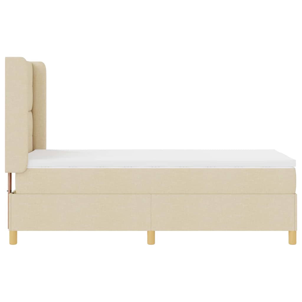 Letto a molle con testiera Crema 90 x 190 cm Tessuto | homemem39