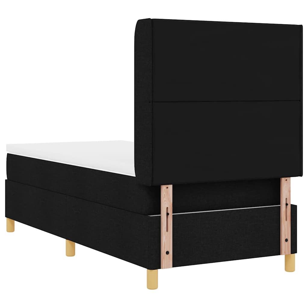 Letto a molle con testiera Nero 90 x 200 cm Tessuto | homemem39