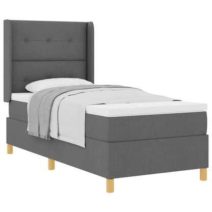 Letto a molle con testiera Grigio scuro 100 x 200 cm Tessuto | homemem39