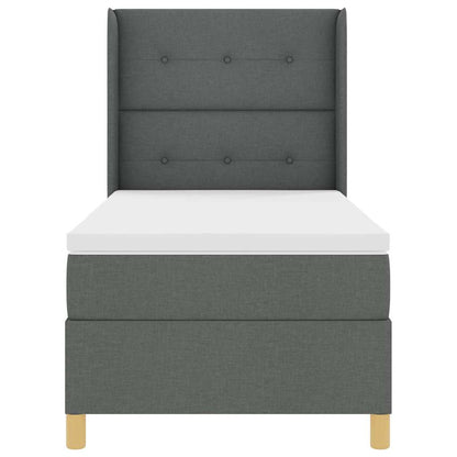 Letto a molle con testiera Grigio scuro 100 x 200 cm Tessuto | homemem39