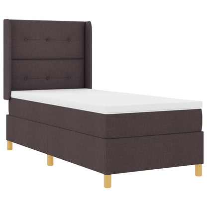 Letto a molle con testiera Marrone Scuro 100 x 200 cm Tessuto | homemem39