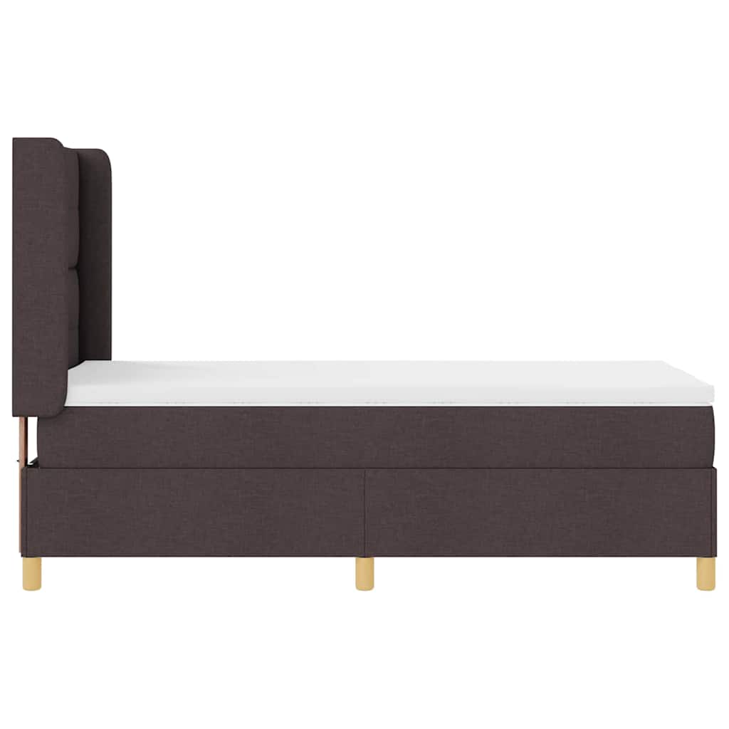 Letto a molle con testiera Marrone Scuro 100 x 200 cm Tessuto | homemem39