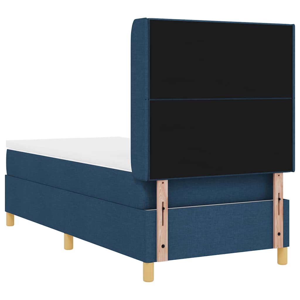Letto a molle con testiera Blu 100 x 200 cm Tessuto | homemem39