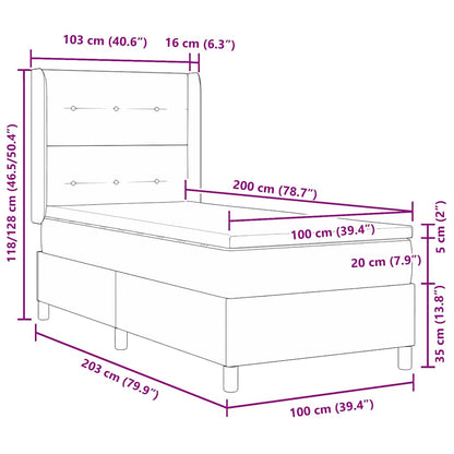 Letto a molle con testiera Blu 100 x 200 cm Tessuto | homemem39