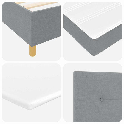 Letto a molle con testiera Grigio chiaro 140 x 190 cm Tessuto | homemem39