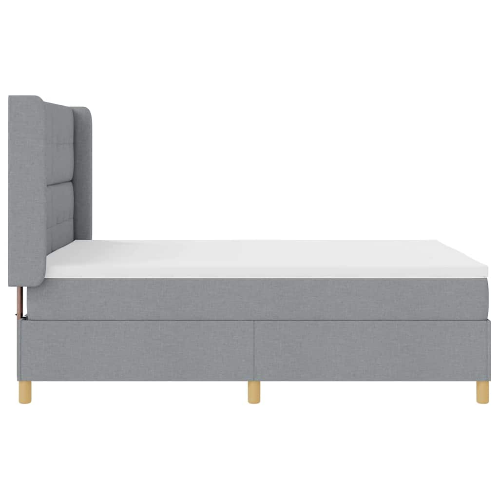 Letto a molle con testiera Grigio chiaro 140 x 190 cm Tessuto | homemem39