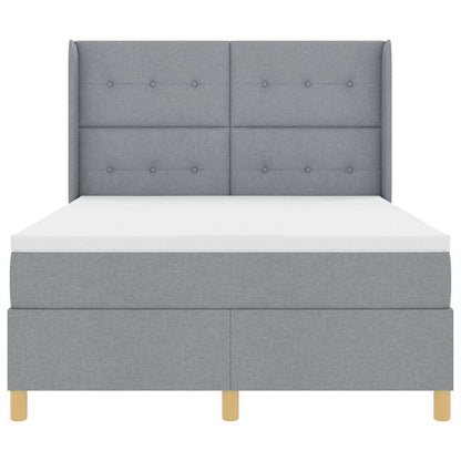Letto a Molle con materasso Grigio chiaro 140 x 200 cm Tessuto
