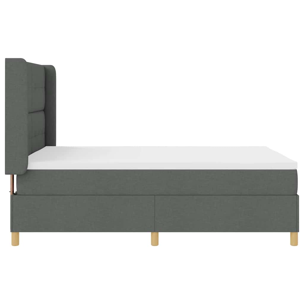 Letto a molle con materasso Grigio scuro 140 x 200 cm Tessuto