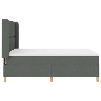 Letto a molle con materasso Grigio scuro 140 x 200 cm Tessuto